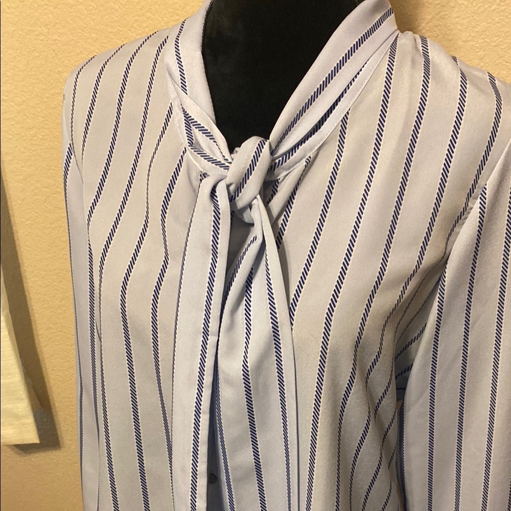 Striped Blue and White Women's Dillons Shirt - Picture 3 of 10